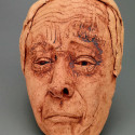 Oklahoma, Dreamwork, Healing from shame, ceramic relief, head and face sculpture, wall hung, indoor, outdoor