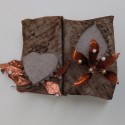 Dreamwork, Healing from shame, copper and ceramic relief sculpture, wall hung, indoor, outdoor